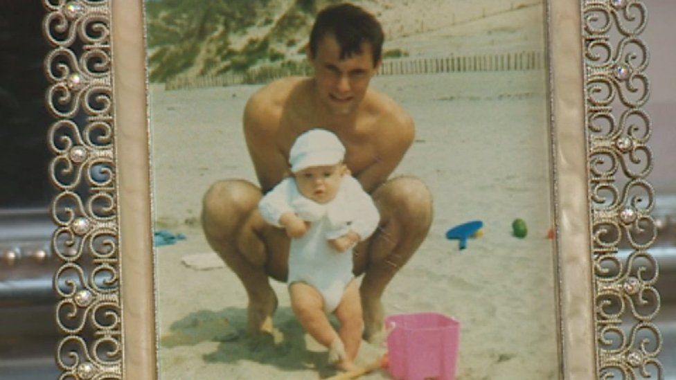 Daniel Bradbury as a child with his late father Adrian