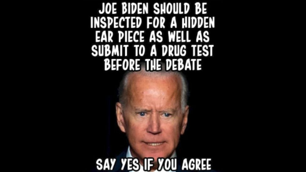 Meme of Biden about secret earpiece