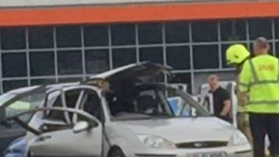 Air freshener causes car to explode in B&Q car park in Southend BBC News