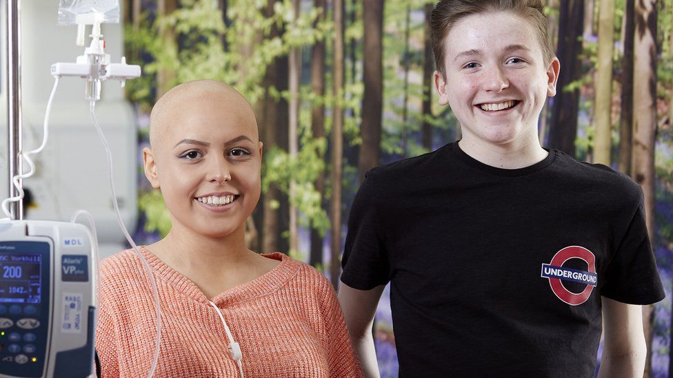 Teenage cancer patients Natasha McNeil and Nairn Archer