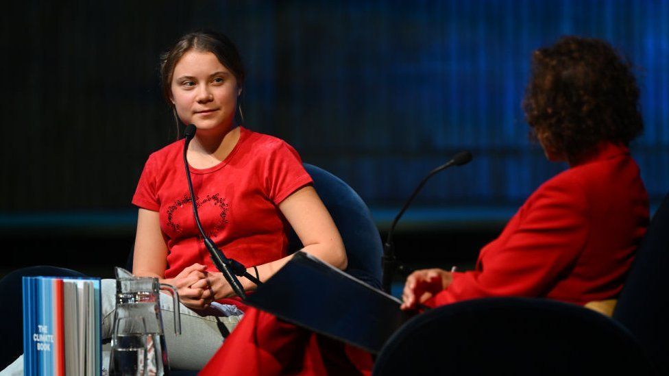 Greta Thunberg at a conference