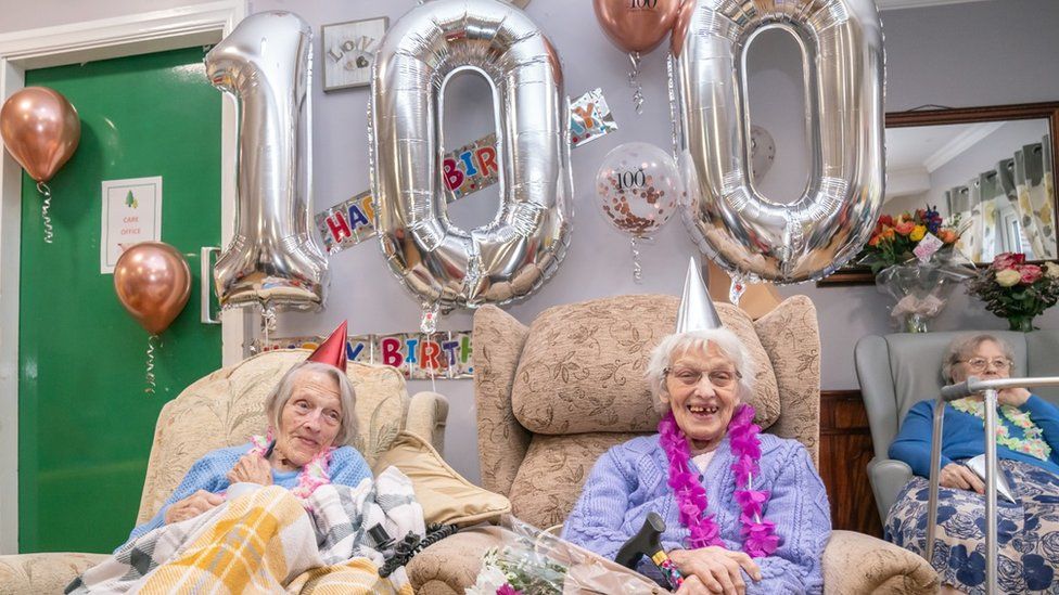 100-year-old twins Florence Boycott and Anne Brown