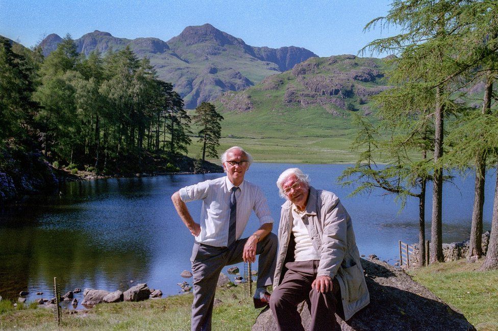 Andrew Nichol (right) and Alfred Wainwright together in the Lake District