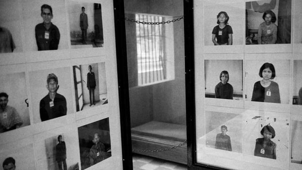 Photos of prisoners executed by the Khmer Rouge