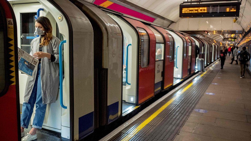 commuter on London underground