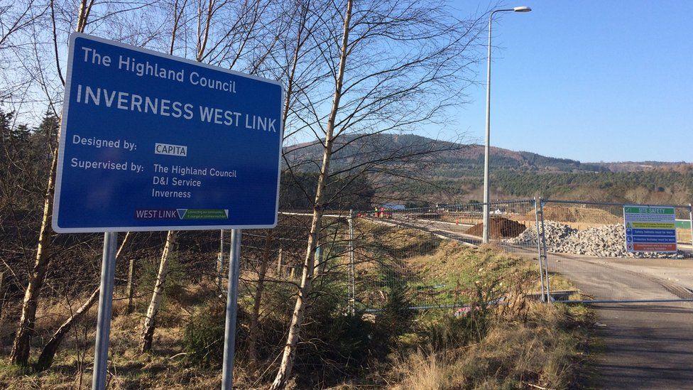 West Link road construction in Inverness
