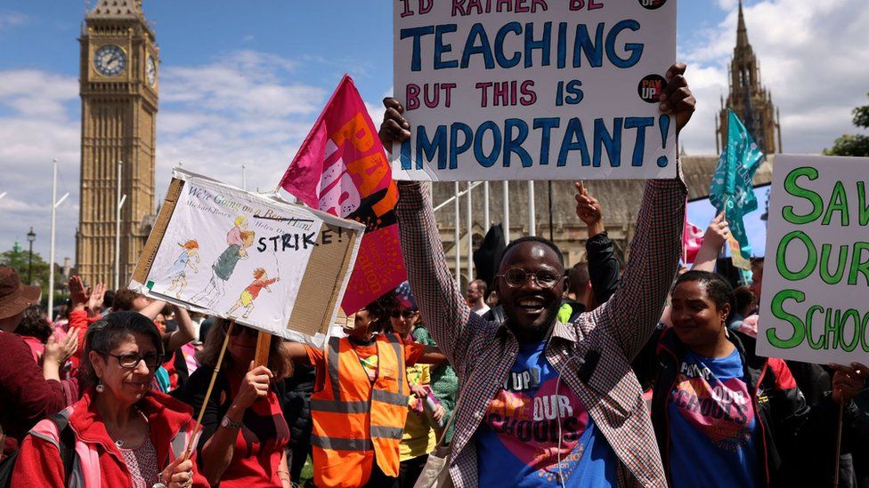 Teachers on strike in London