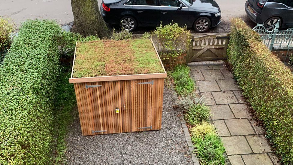 secure bike storage front garden