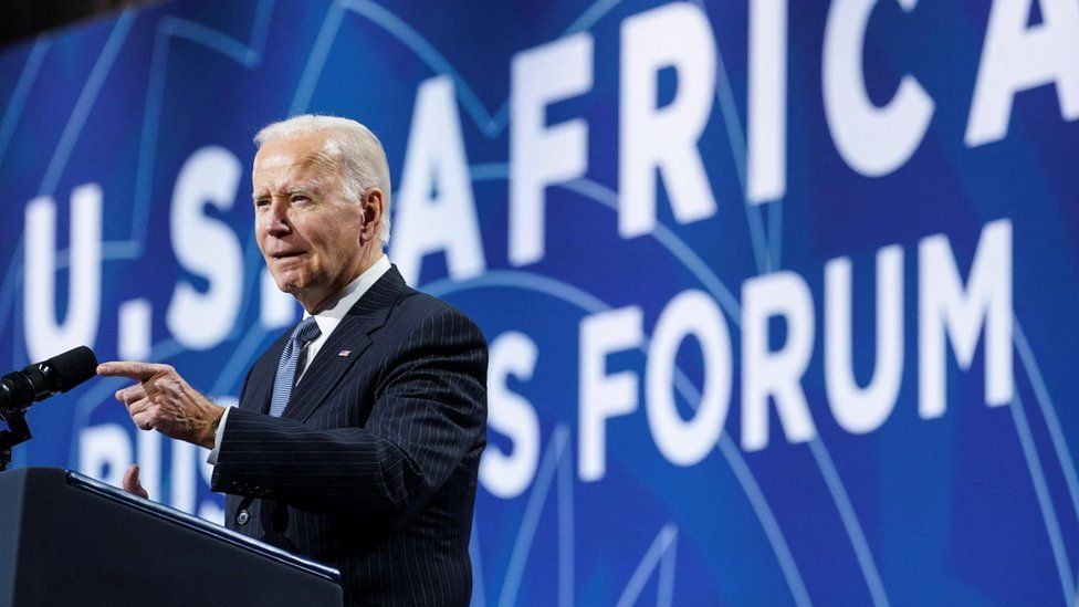 Joe Biden speaking at the US-Africa summit