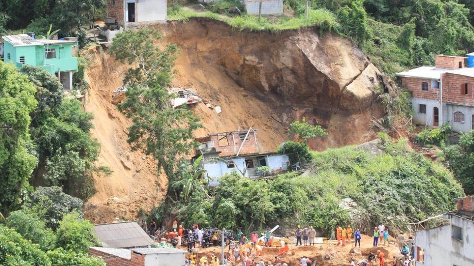 General view of a landslide in Niteroi, a community in the state of Rio de Janeiro