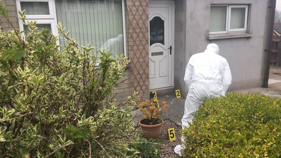 The site of a pipe bomb attack in Armagh