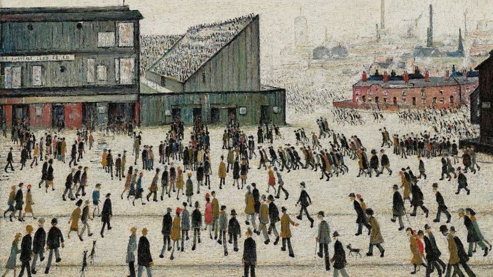 Going to the Game, (1953), LS Lowry (detail)