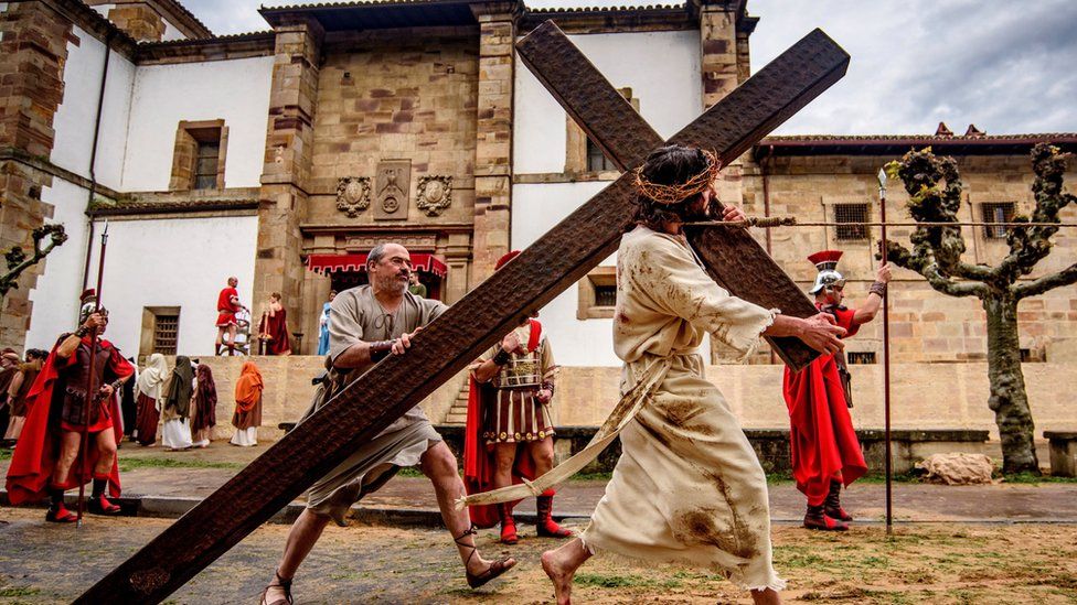 People re-enact the Passion of Jesus in Spain