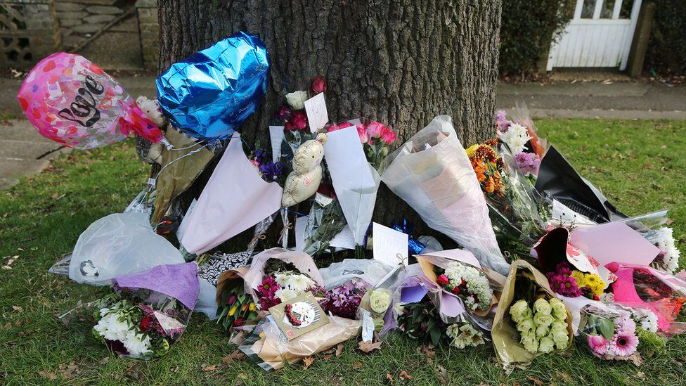 Flowers were left at the scene of the man's death.
