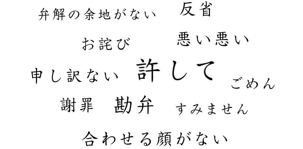 Japanese words for apologising