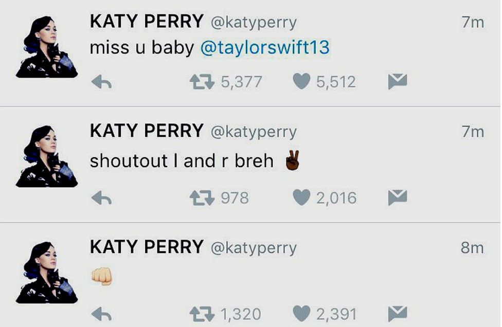 Katy Perry S Twitter Account Was Hacked She Didn T Tweet Taylor Swift