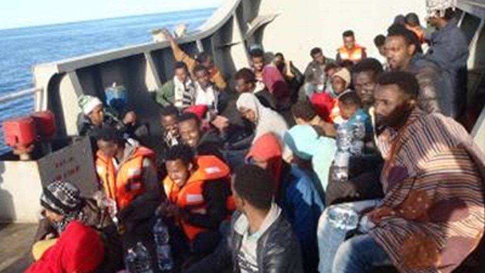 Rescued migrants