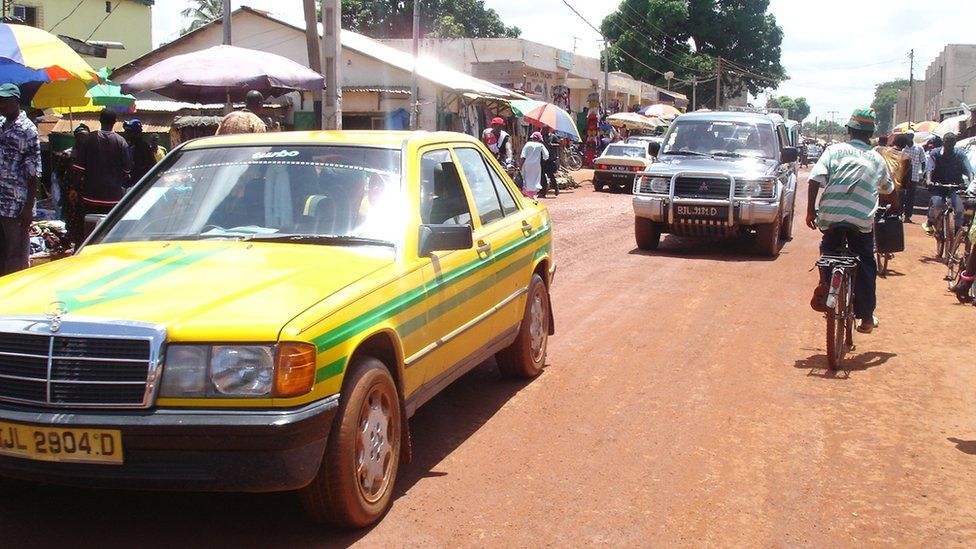 A street scene in Serrekunda, The Gambia - archive shot