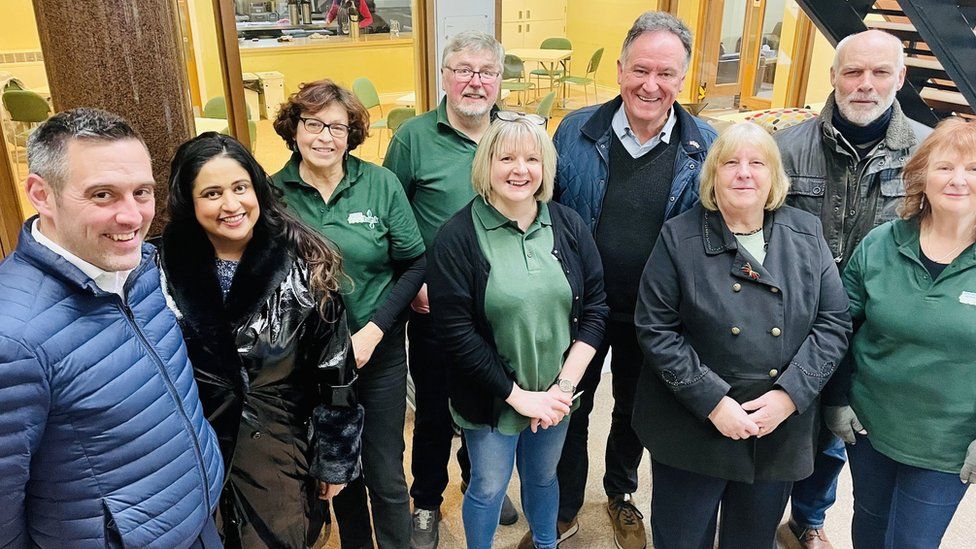 Councillors and food bank volunteers