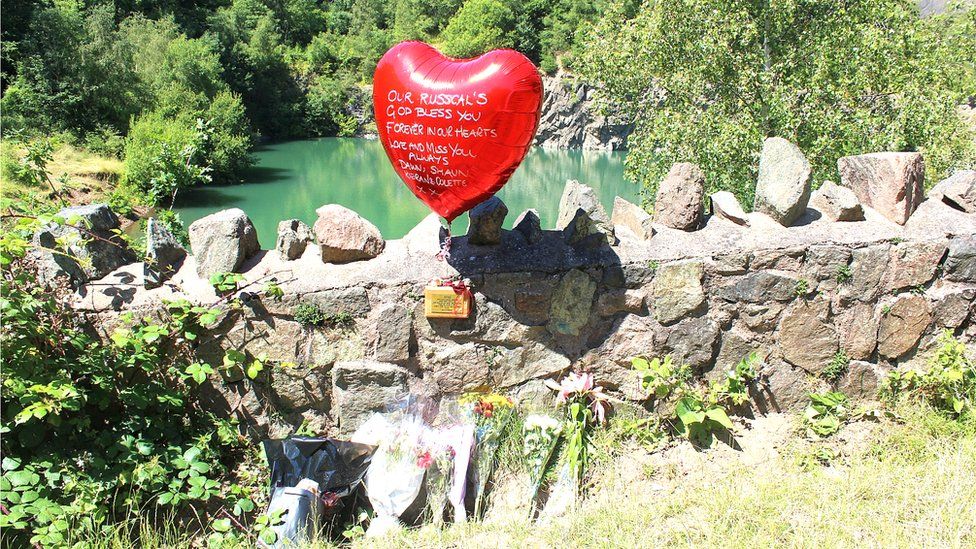 memorial for Russell O'Neill at Gullet Quarry