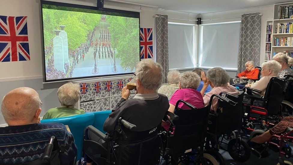Residents at a care home in Aberavon, Neath Port Talbot, gathered to watch proceedings