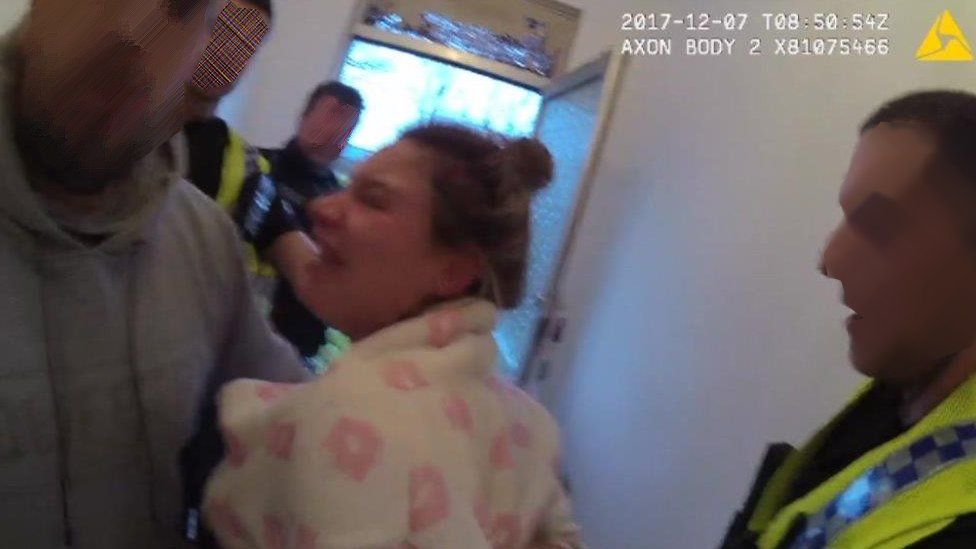 Minnie Moloney arrest - body-cam image