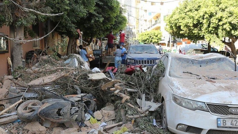 Scene from aftermath of the deadly explosion in Beirut