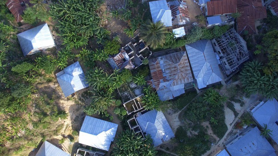 Aerial shot of housing settlement