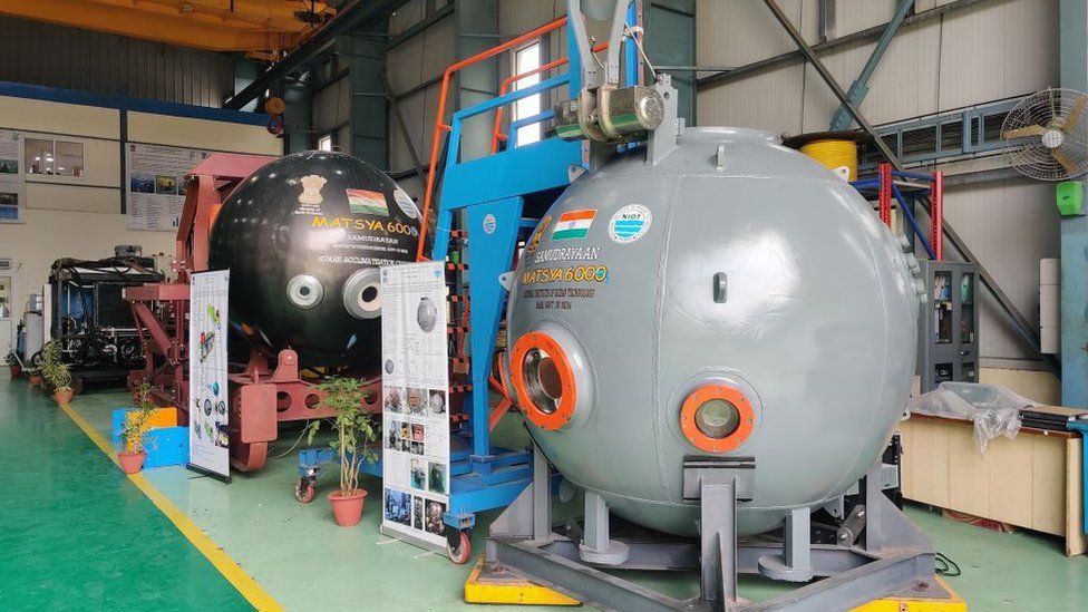 Indian deep ocean exploration vehicle under development as part of Samudrayaan (Ocean Craft) program a part of deep ocean mission, seen on December 22, 2022 at the National Institute Of Ocean Technology Institute, Chennai, India.