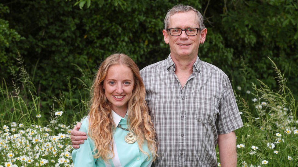 Rose Patton and her father Paul Harris