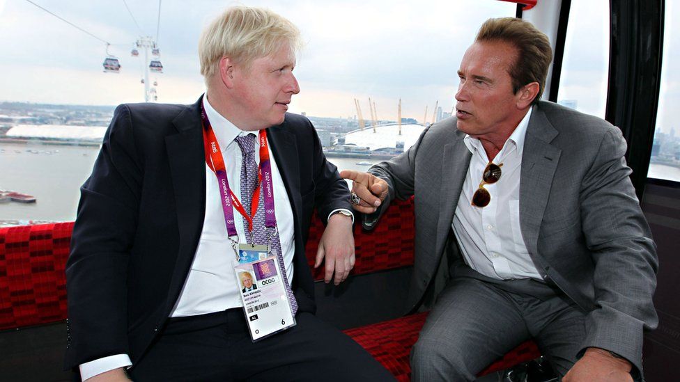 Arnold Schwarzenegger with Boris Johnson in 2012