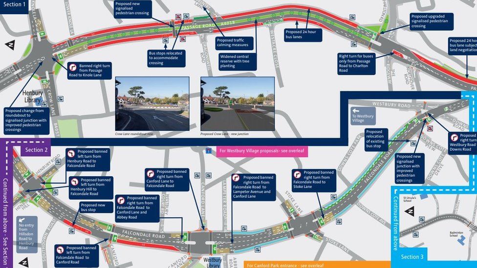 Changes to A4018 in Bristol will 'carve up' village - BBC News