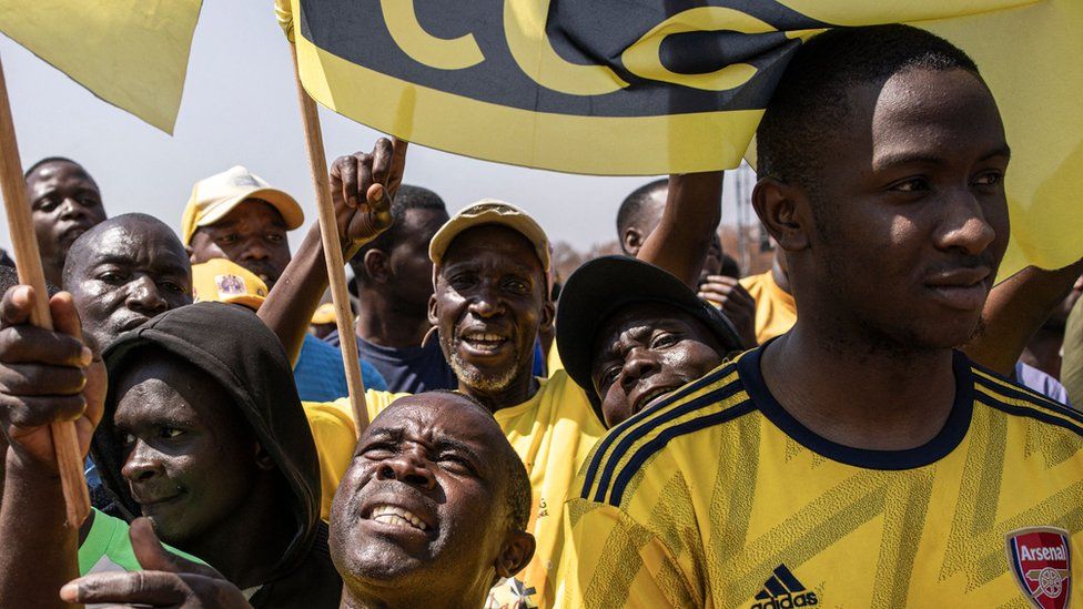 Supporters of the Citizens Coalition for Change party in Zimbabwe