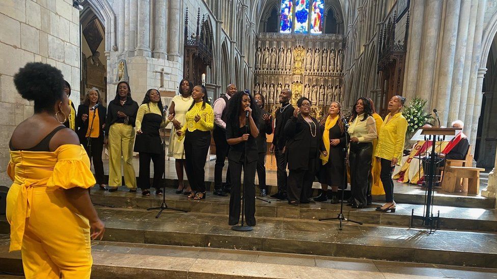 A Choir singing inside Southwark Cathedral during the memorial service