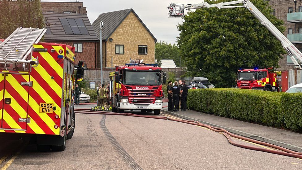 Firefighters tackle blaze at Thurrock ambulance firm base BBC News