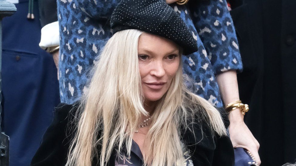 Kate Moss arrives for a memorial service to honour and celebrate the life of fashion designer Dame Vivienne Westwood at Southwark Cathedral