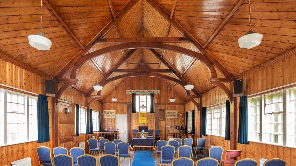 Inside the Landford Wood Mission Hall