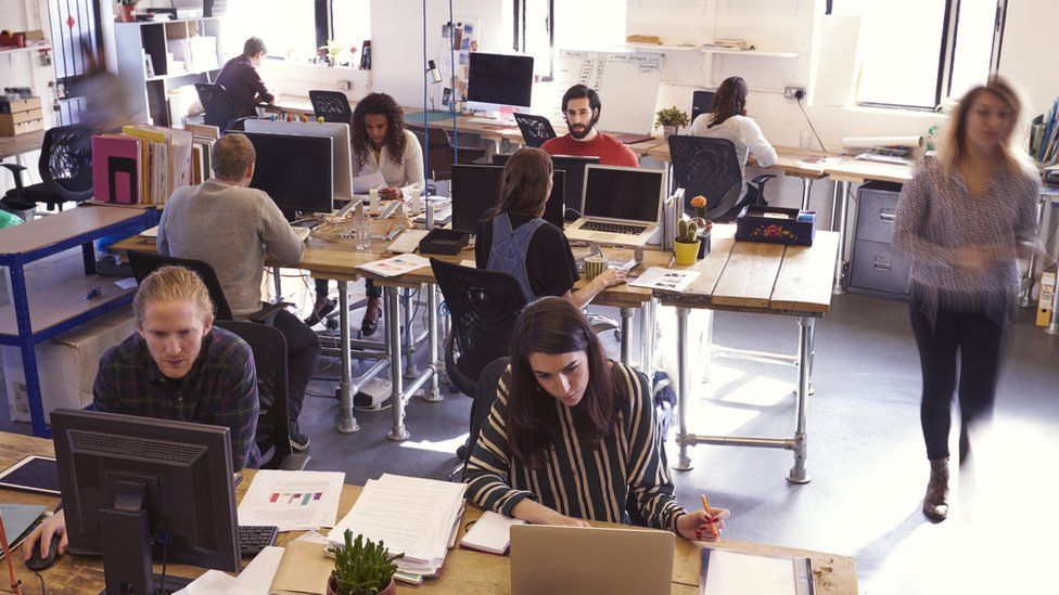 interior of busy office