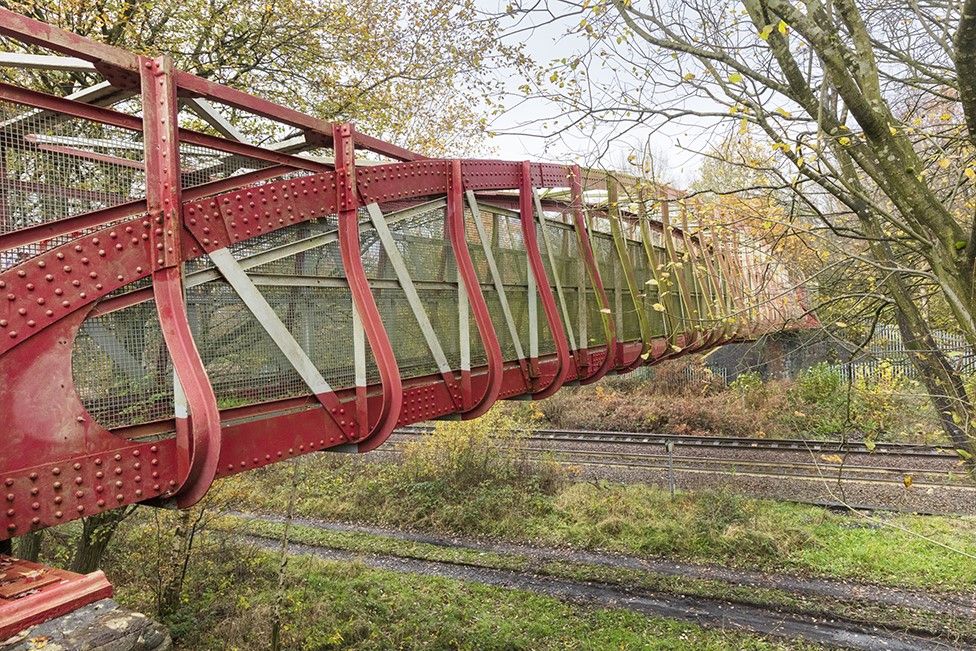 Deep Pit railway footbridge in Hindley, Wigan