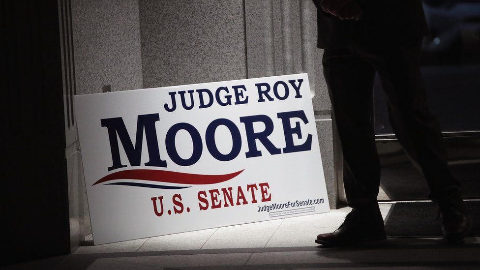 Roy Moore US senate election placard