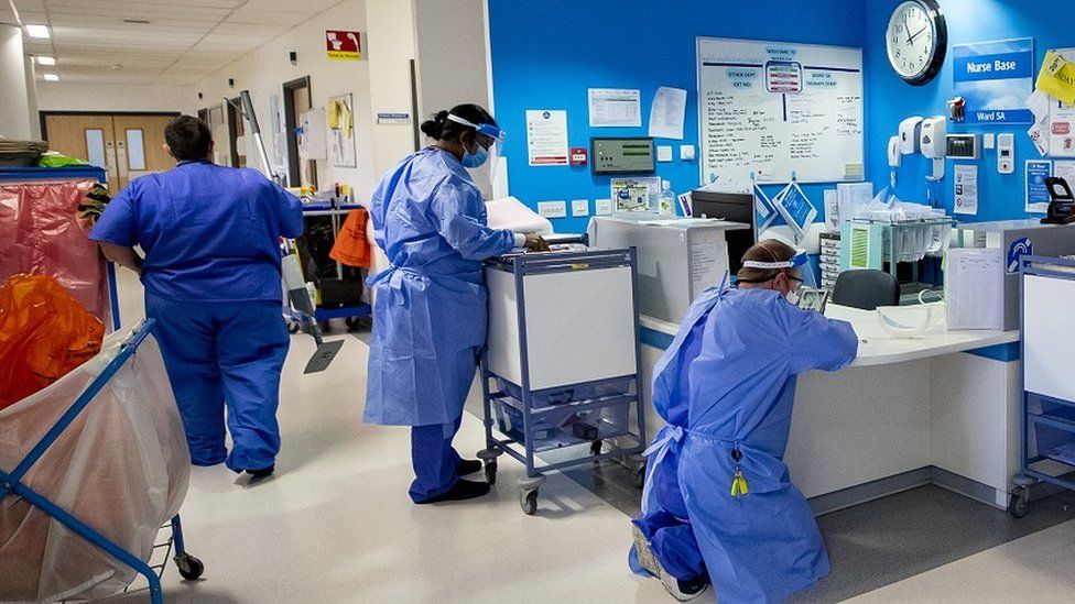 Healthcare staff on a hospital ward