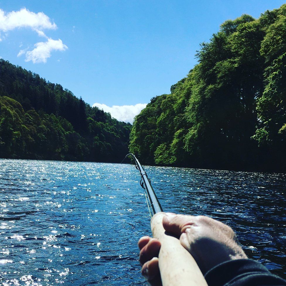Fishing rod and river