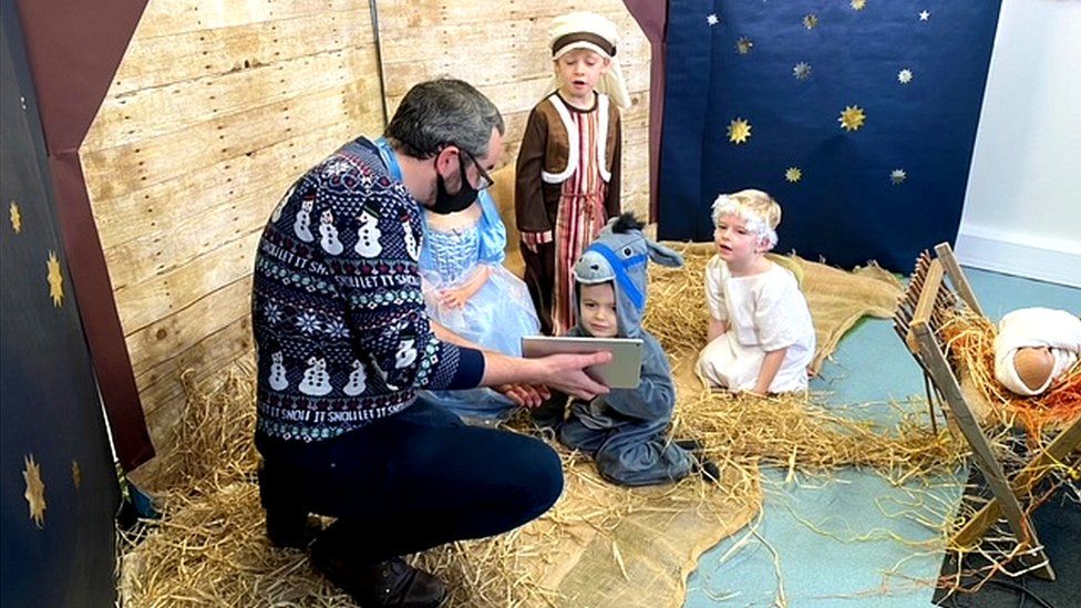 Matthew Wilkin and the children of Stanley Primary in Ardrossan have been working hard on their virtual nativity