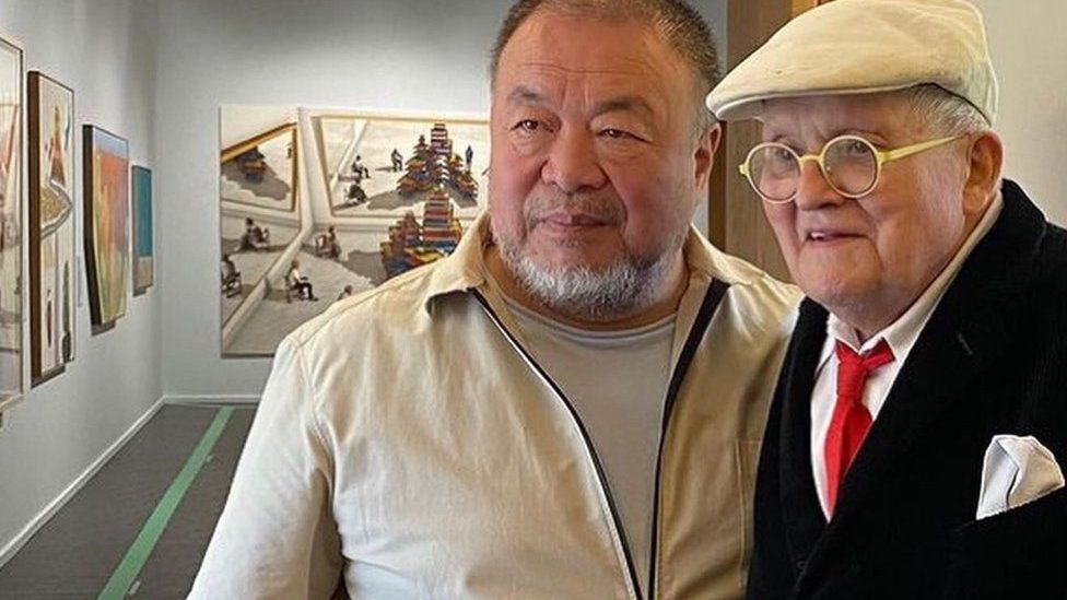 Artists Ai Weiwei and David Hockney