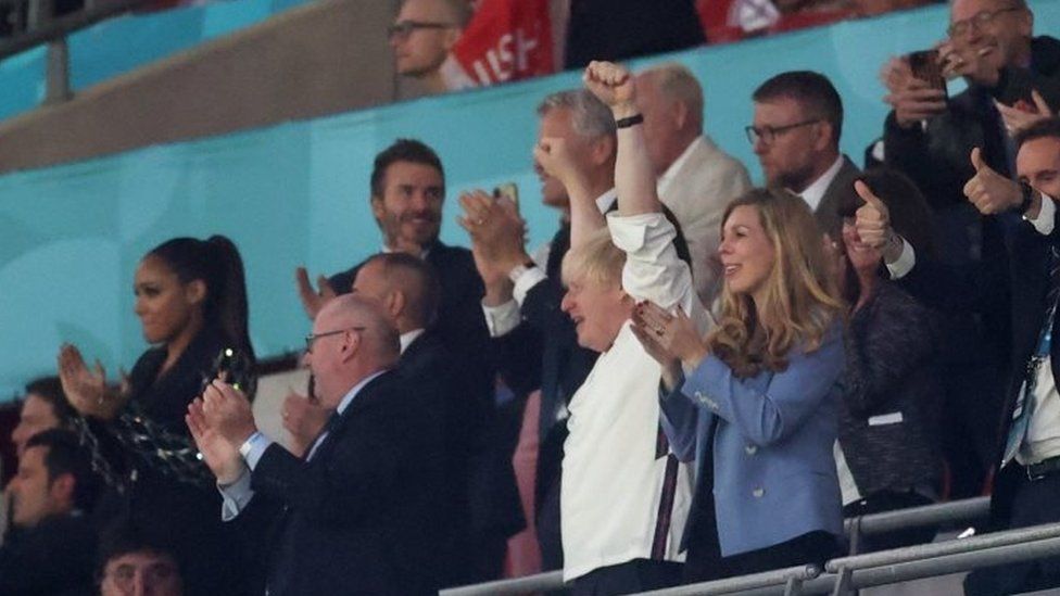 Boris Johnson with his wife Carrie Johnson
