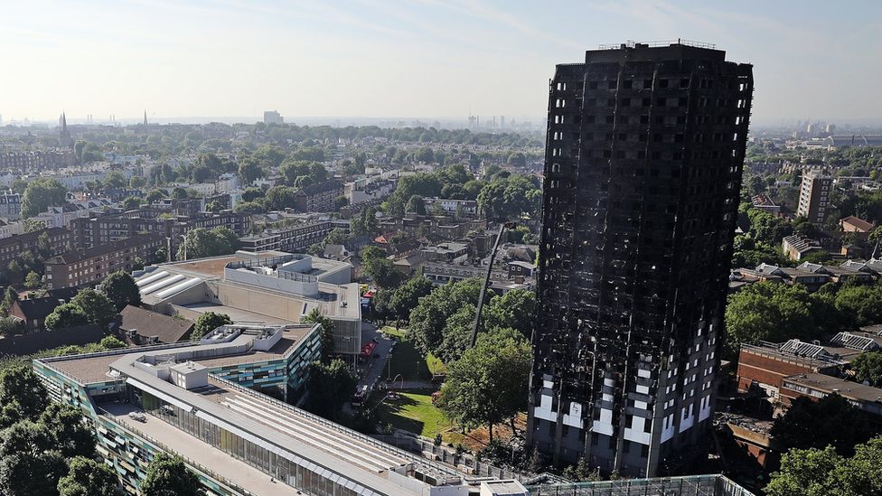 Grenfell tower after fire