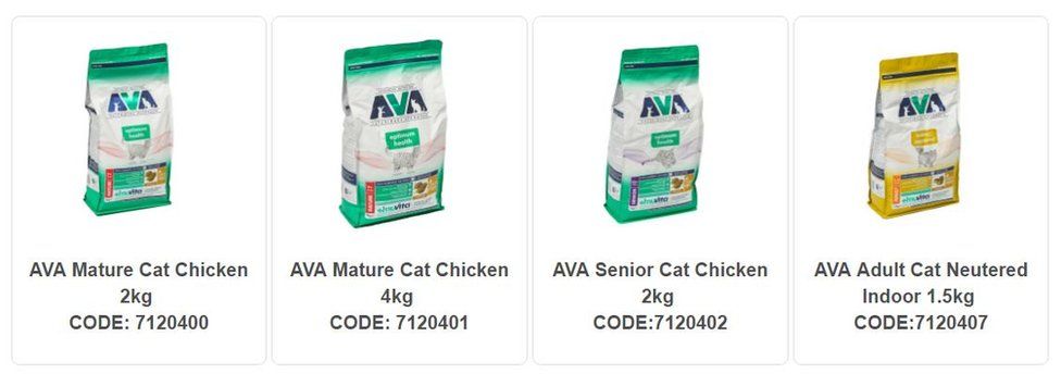 bags of cat food being recalled