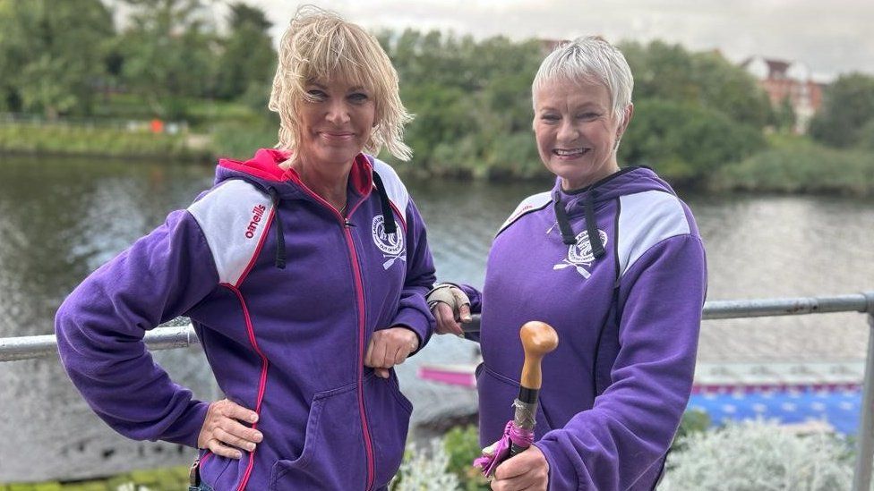 The Lagan Dragons' captain Karen Case with team member Karen Dougan