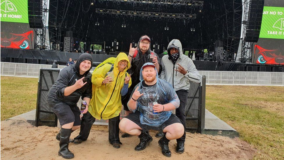 Revellers at Download Pilot festival 2021