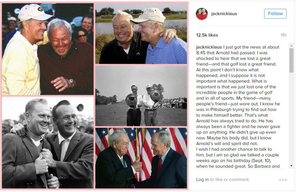 Tributes For US Golf Legend Arnold Palmer, Who Died Aged 87 - BBC News